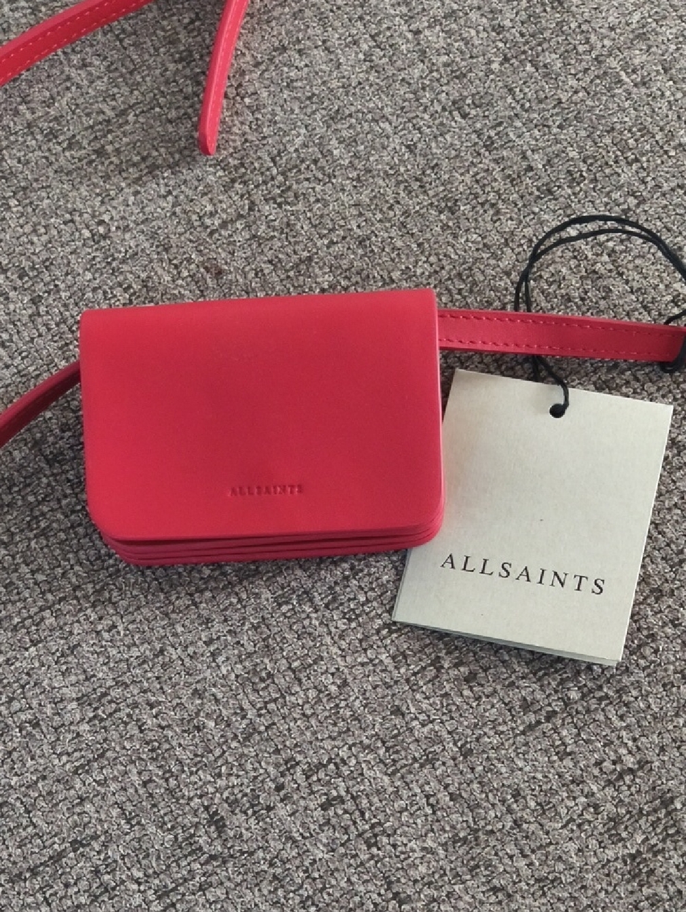 AllSaints Red Mini Leather Crossbody